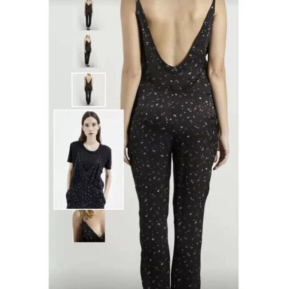 NWOT IRO Bemera 100% Silk Floral Jumpsuit Black And White  EU 36 US 4 - RRP £420 - Picture 6 of 13
